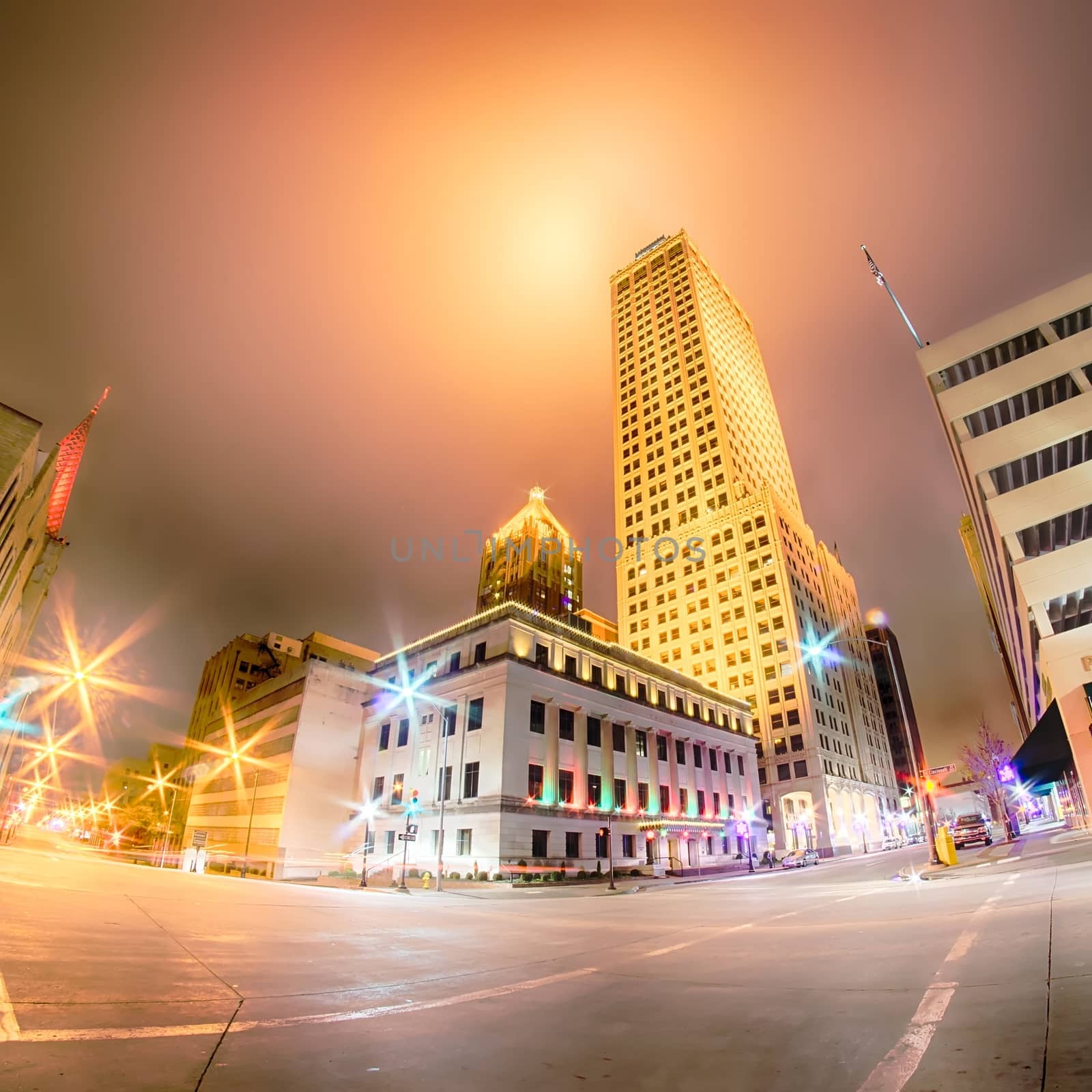 tulsa city skyline around downtown streets by digidreamgrafix