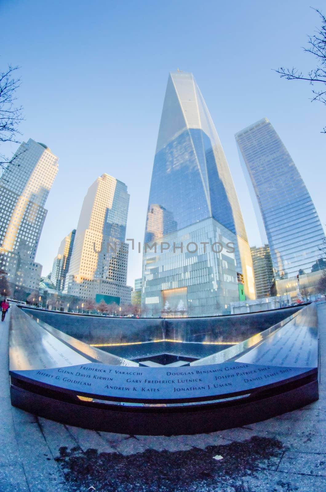 NEW YORK - Dec 26, 2014: scenery near World Trade Center in New York City  NY  USA aka ground zero
