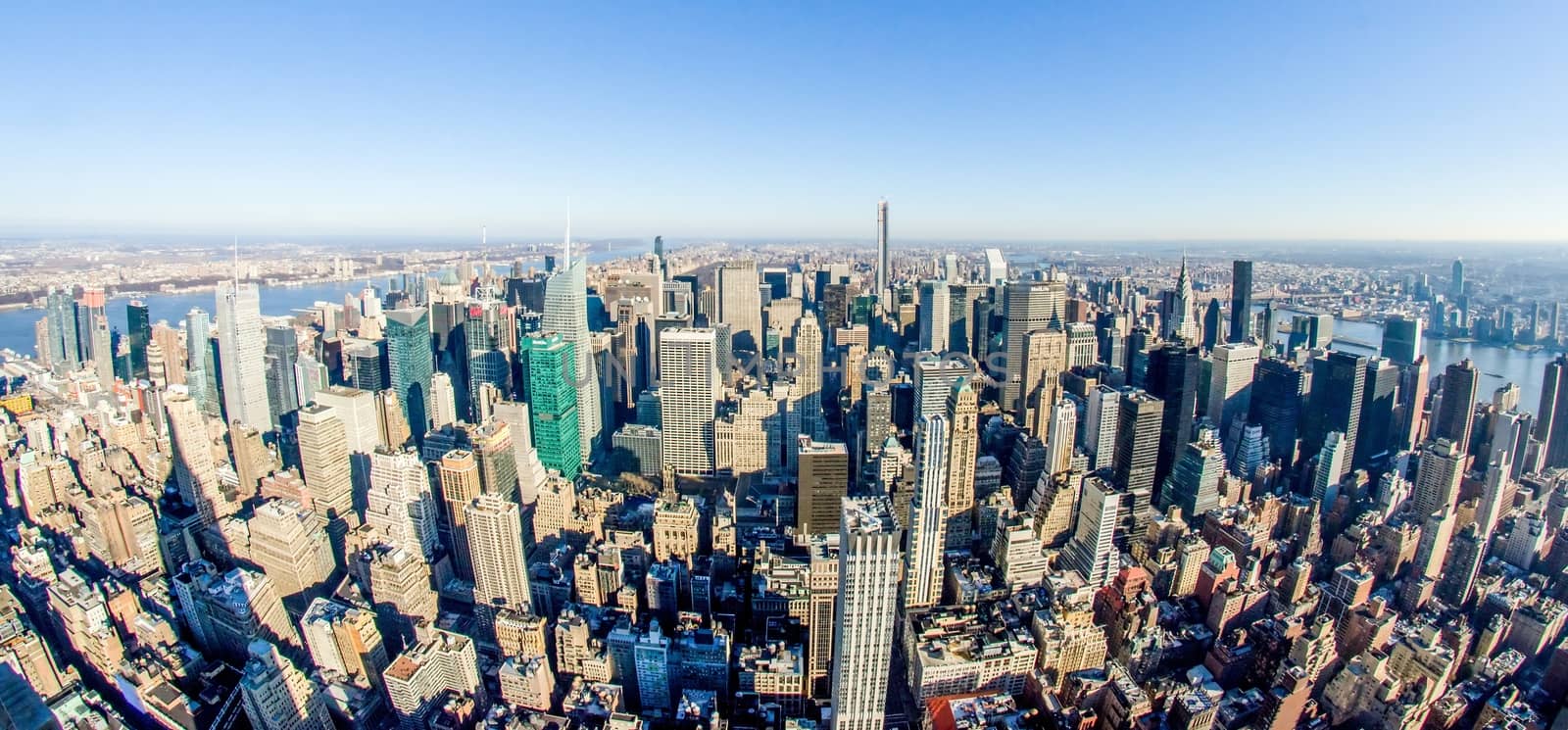 new york city manhattan skyline aerial by digidreamgrafix