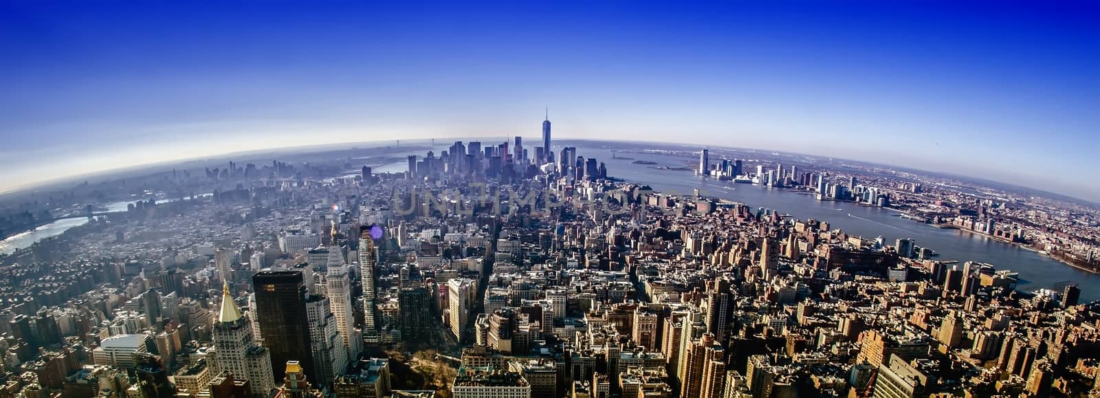 new york city manhattan skyline aerial by digidreamgrafix