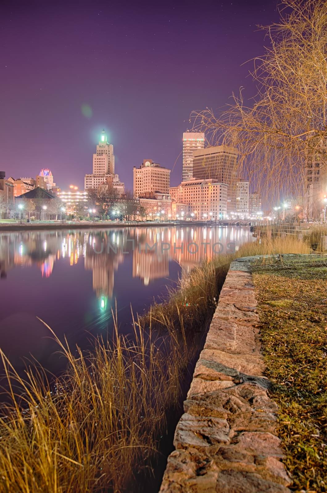 providence Rhode Island from the far side of the waterfront