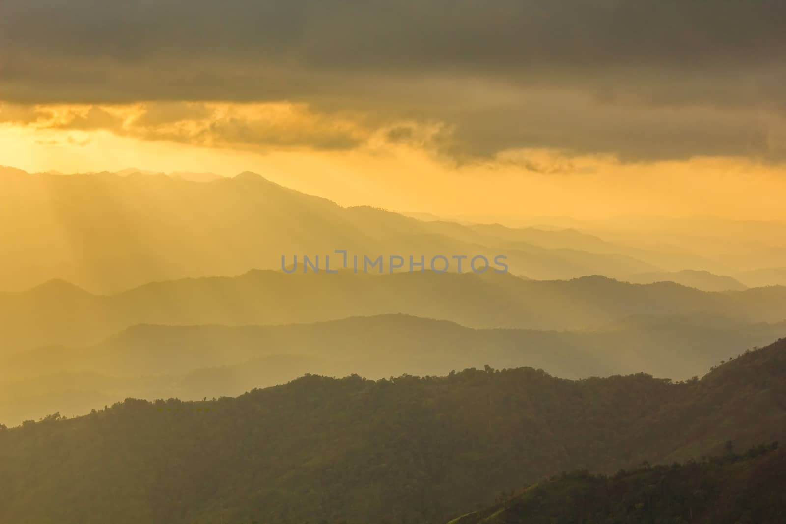 mountains at sunset