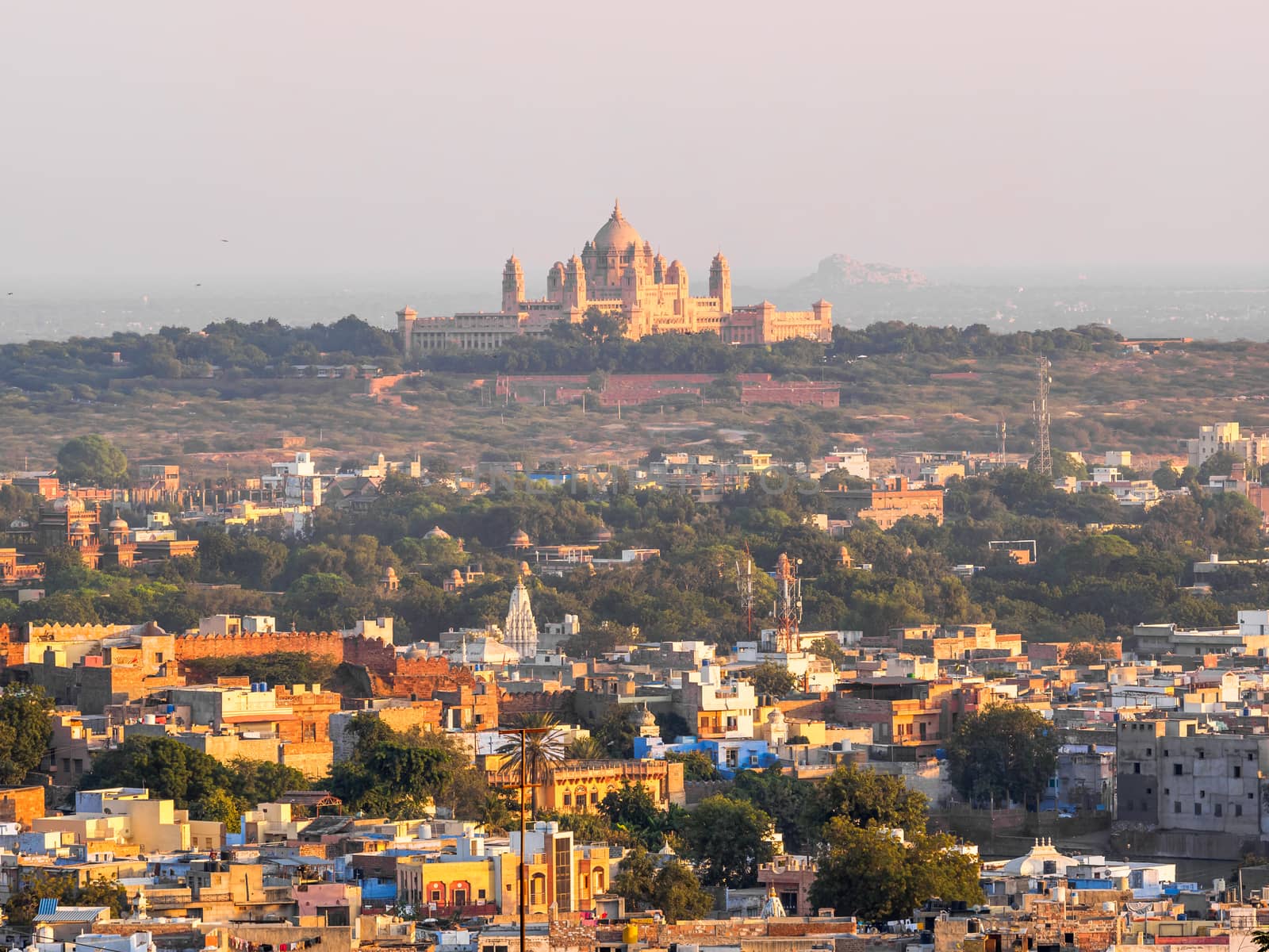 The Cityscape of Jodhpur with Umaid Bhawan Palace