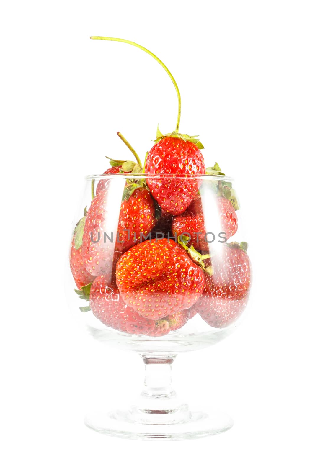 Strawberries in wine glass by stockdevil