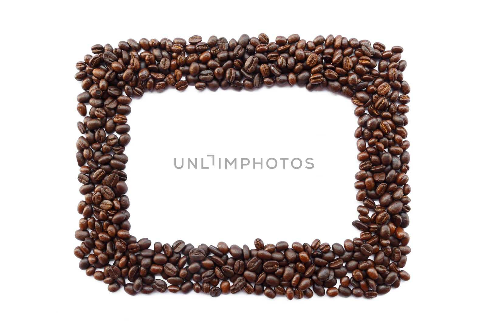 Frame was created by coffee on white background (isolated)