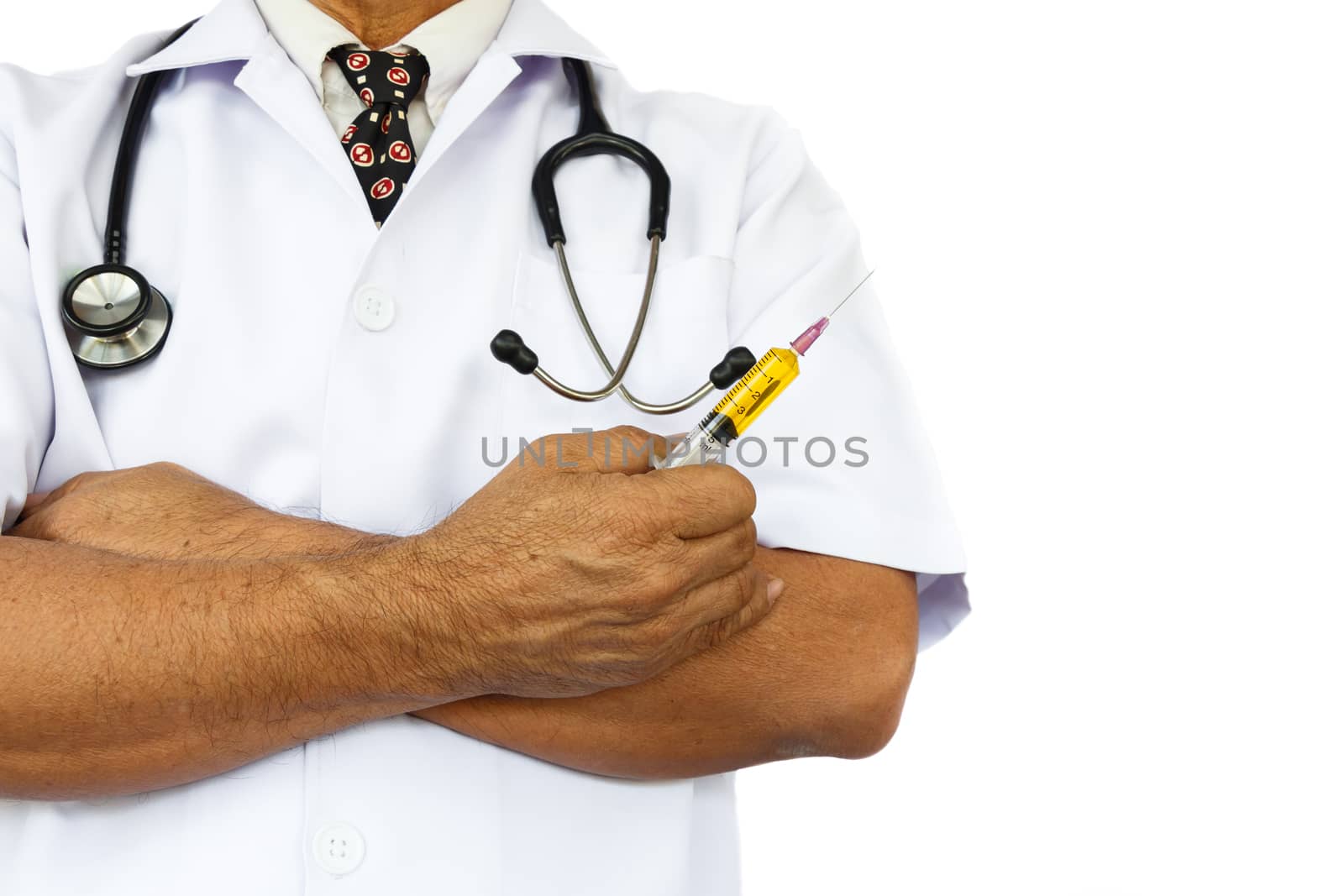 doctor hold syringe