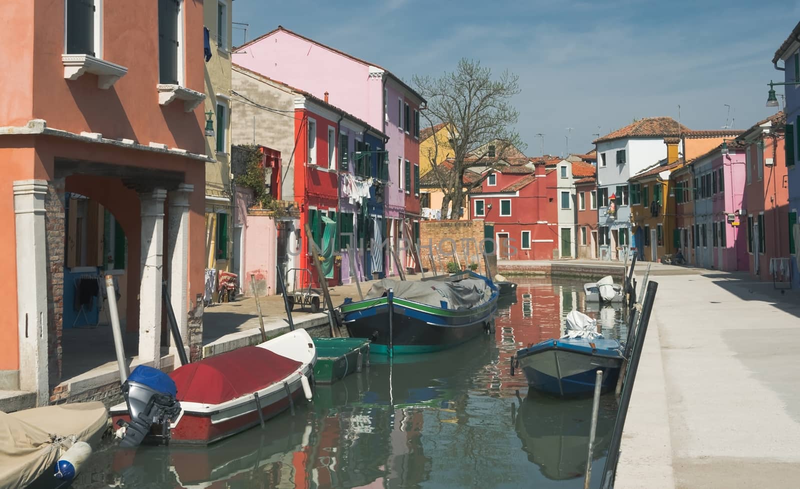  View of the island Burano near Venice