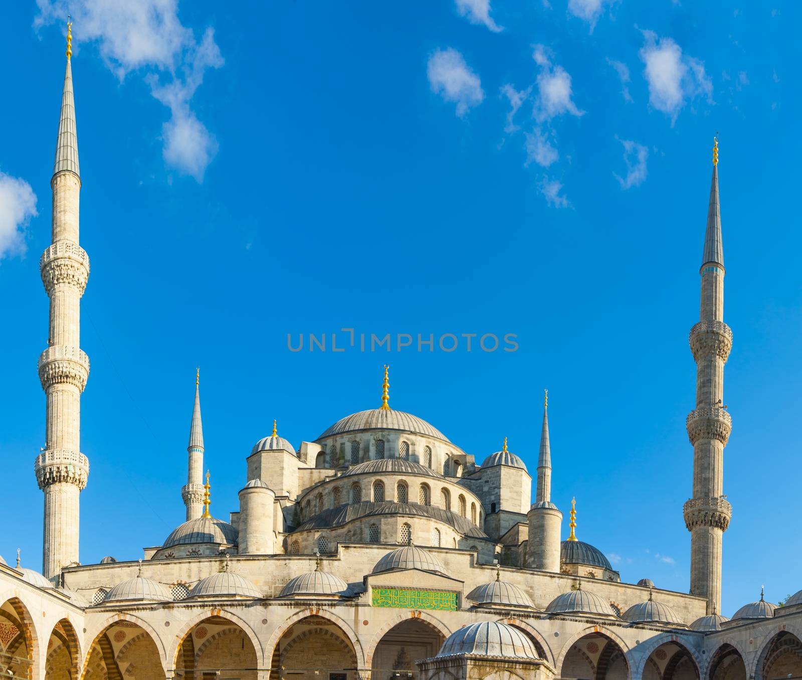 Blue Mosque lit by a morning sun, Istanbul, Turkey