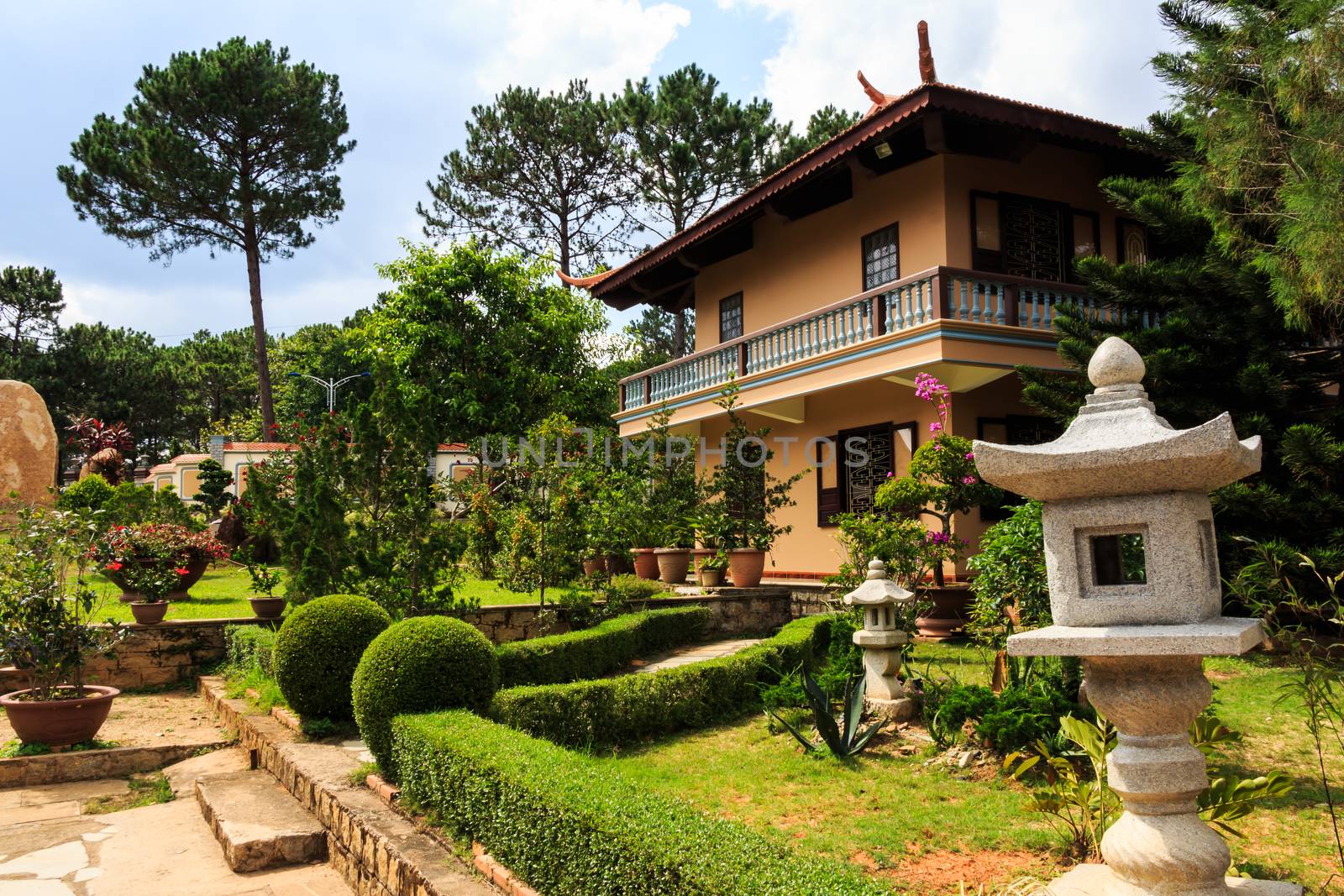 Dhamma retreat wiht trees in Vietnam