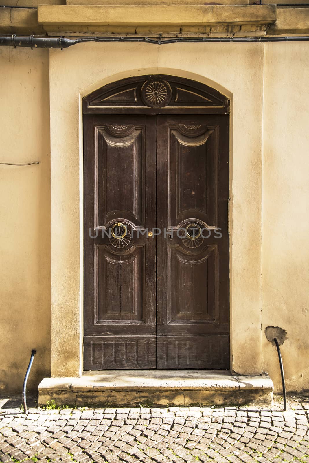 italian door in small village, Italy