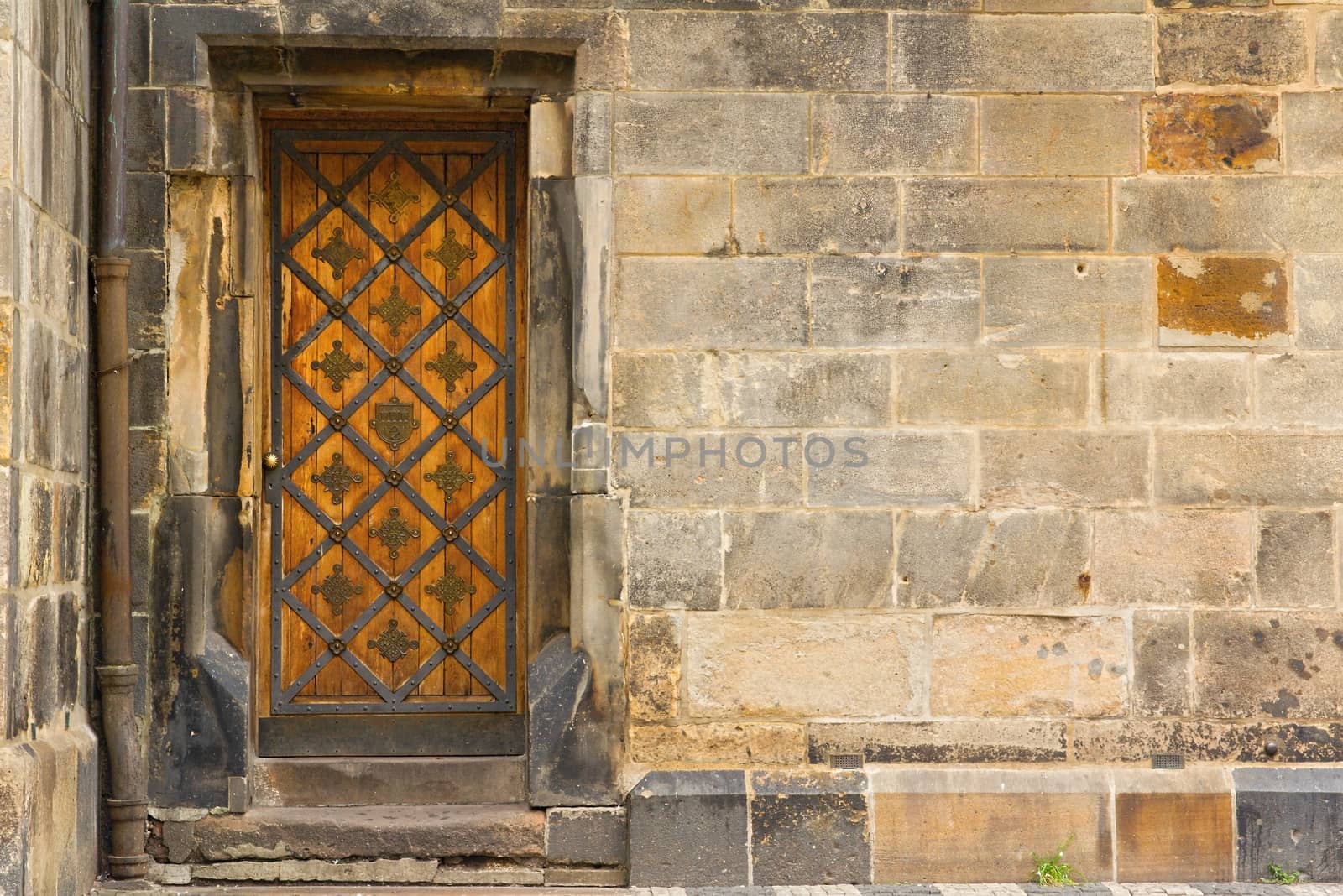 Detail of the old wooden doors in the Old Town of Prague by Dermot68