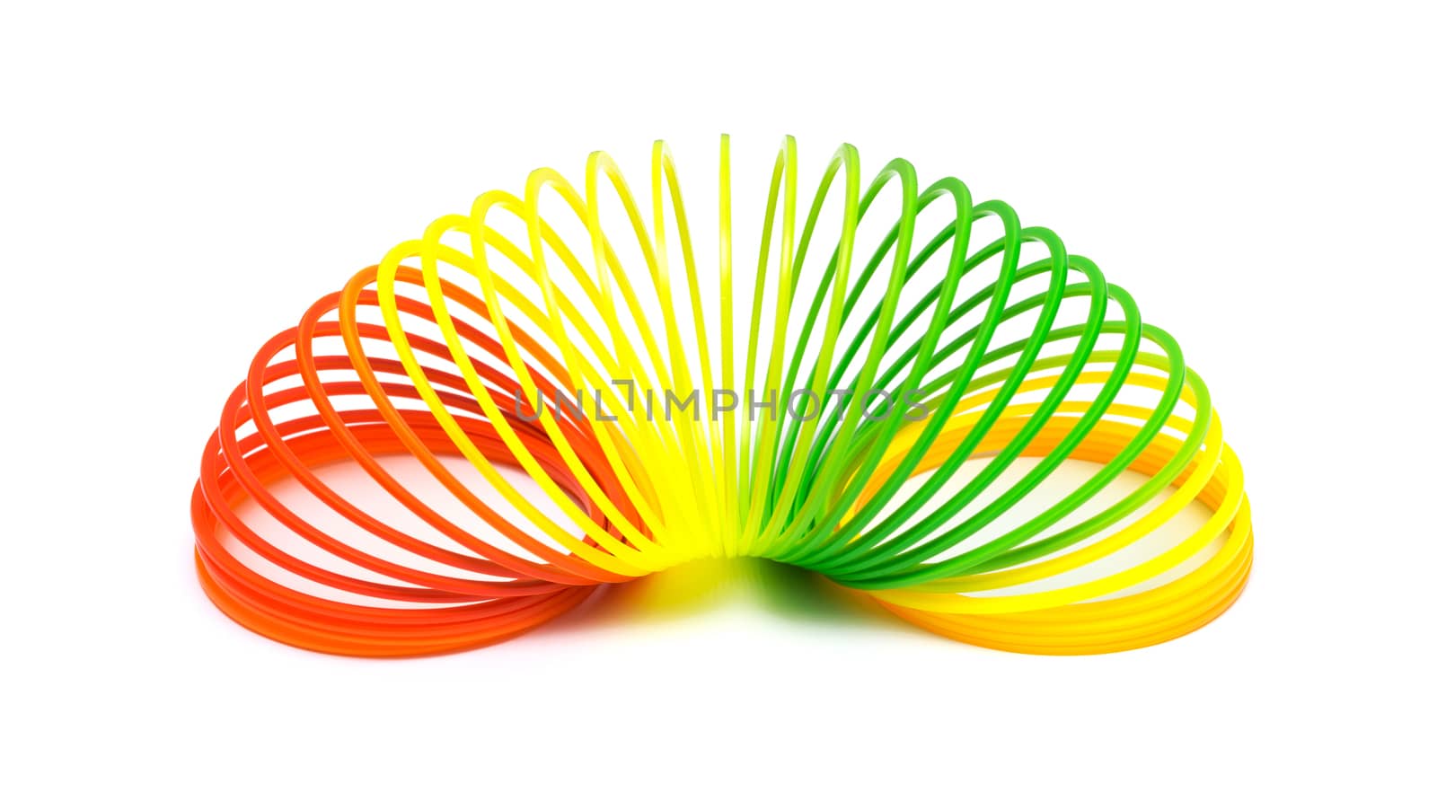 Colorful toy springs isolated on white