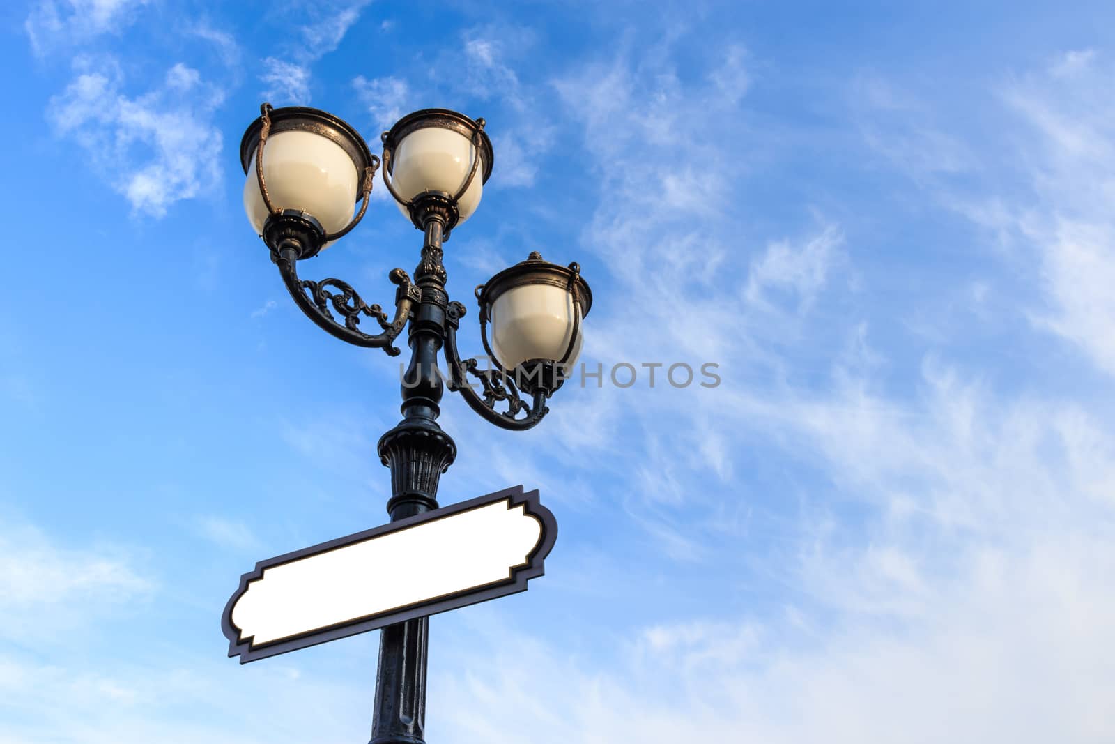 street lamp and board by stockdevil