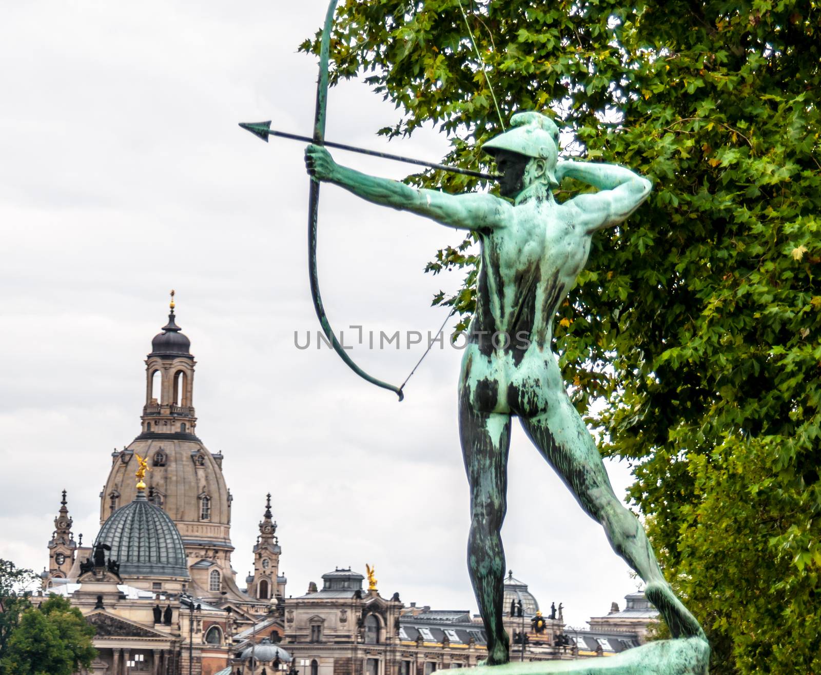 famous monument of the archer in Dresden
