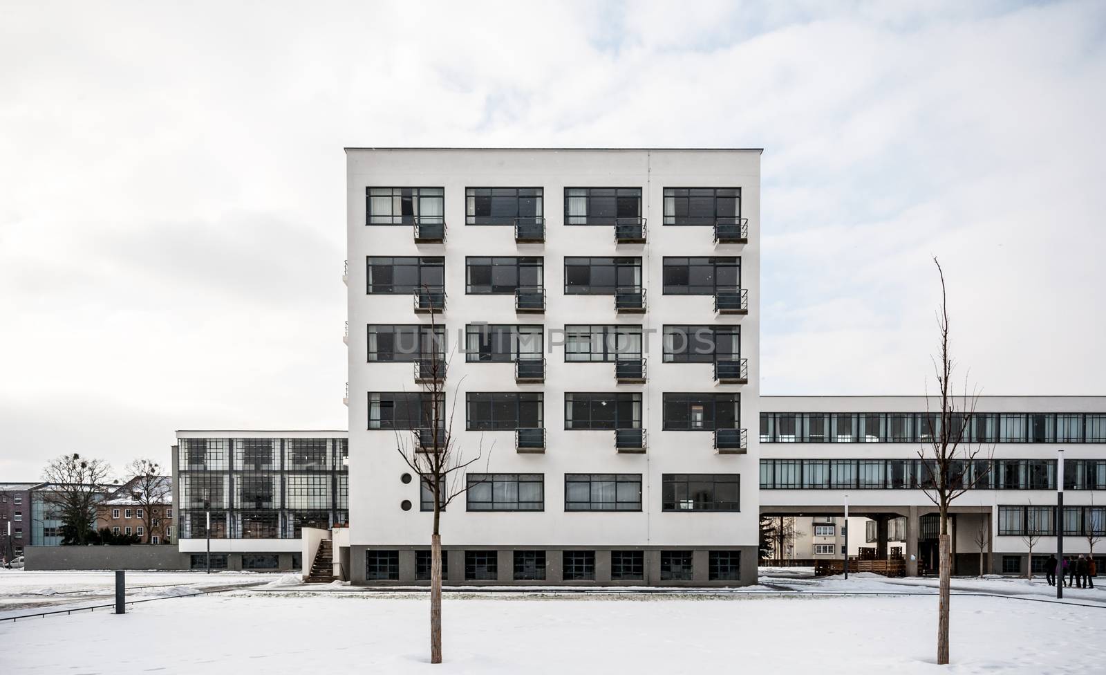 famous Bauhaus in Dessau, Germany in the winter