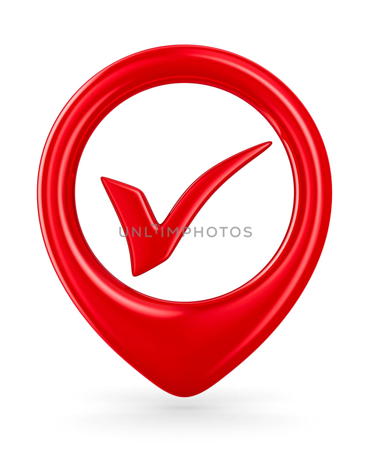 Symbol ok on white background. Isolated 3D image