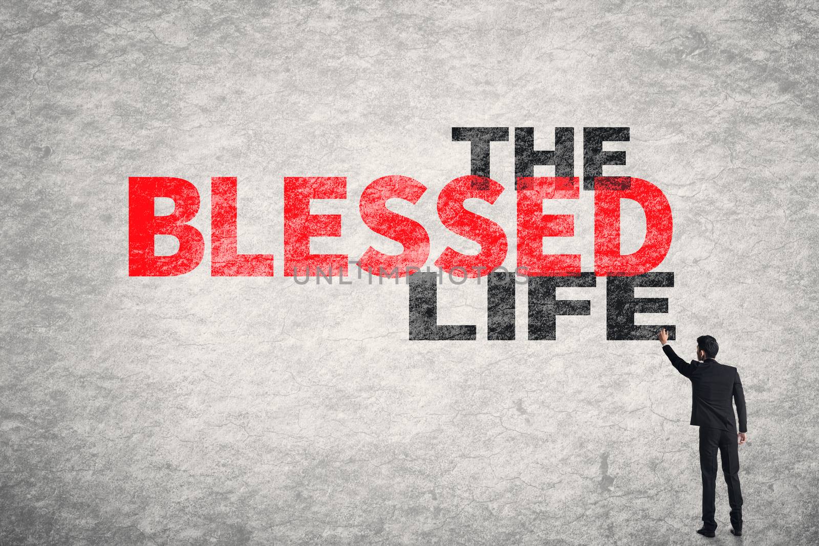 text on wall, The Blessed Life by elwynn
