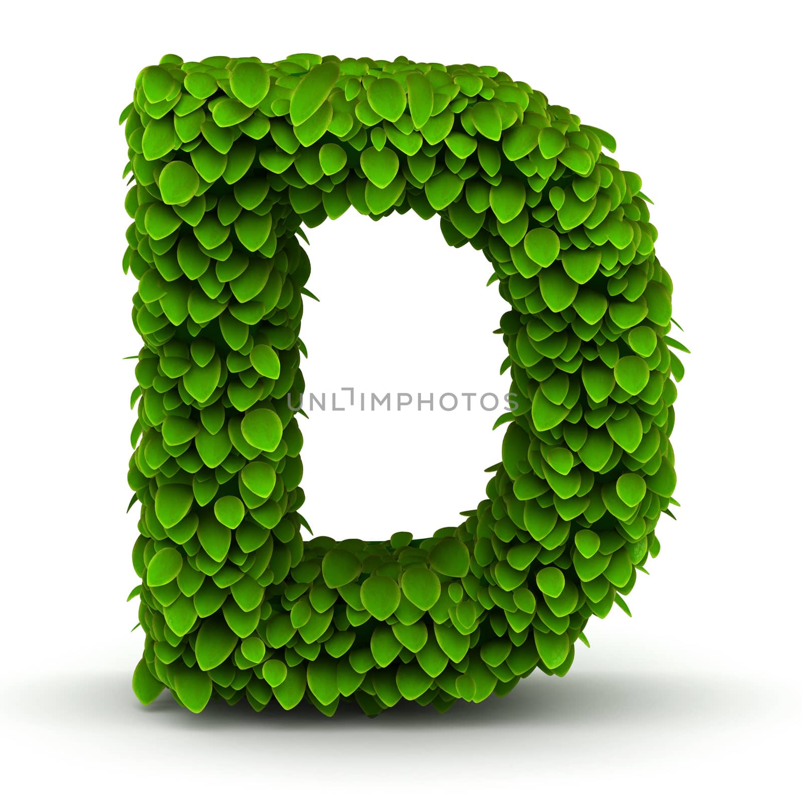 Leaves font letter D by iunewind