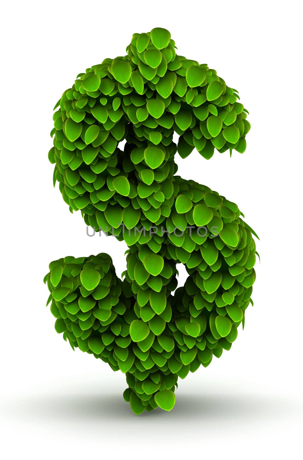 Dollar sign, green leaves font by iunewind