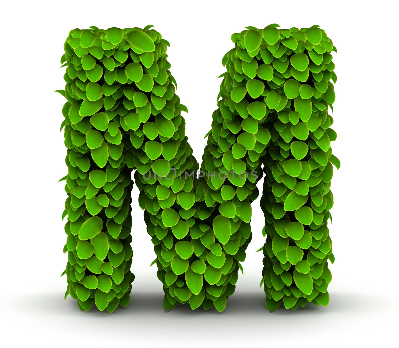 Leaves font letter M by iunewind
