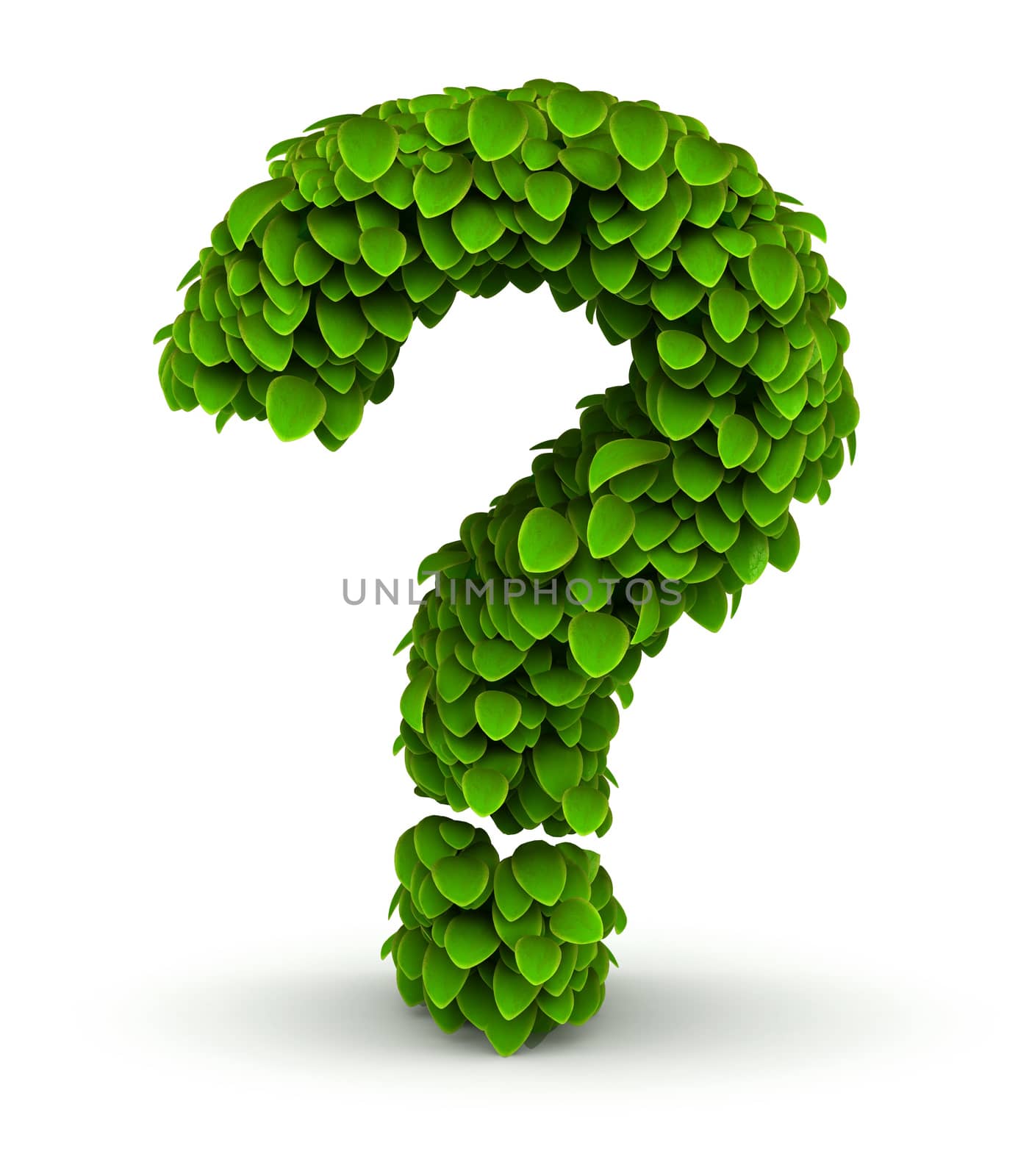 Question mark, green leaves font by iunewind