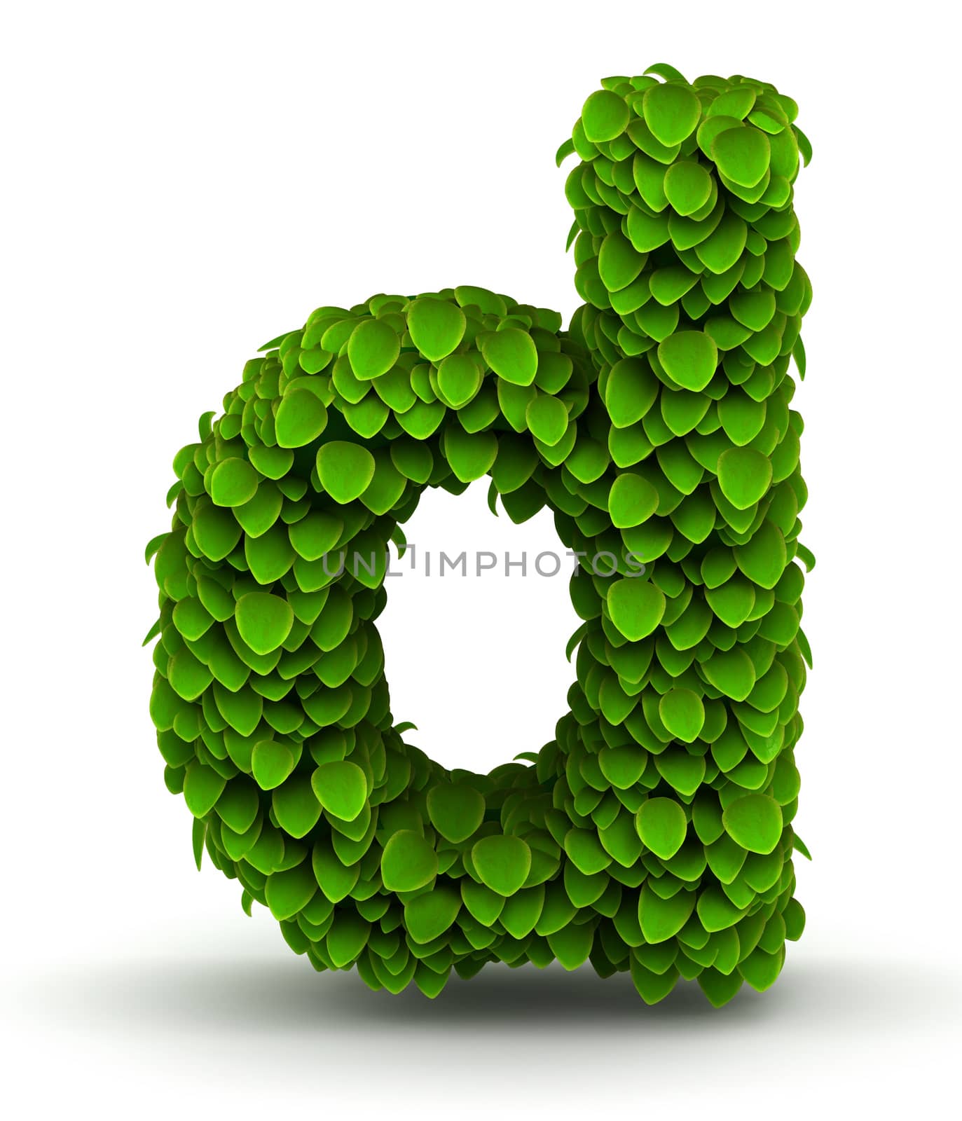 Leaves font letter d lowercase by iunewind