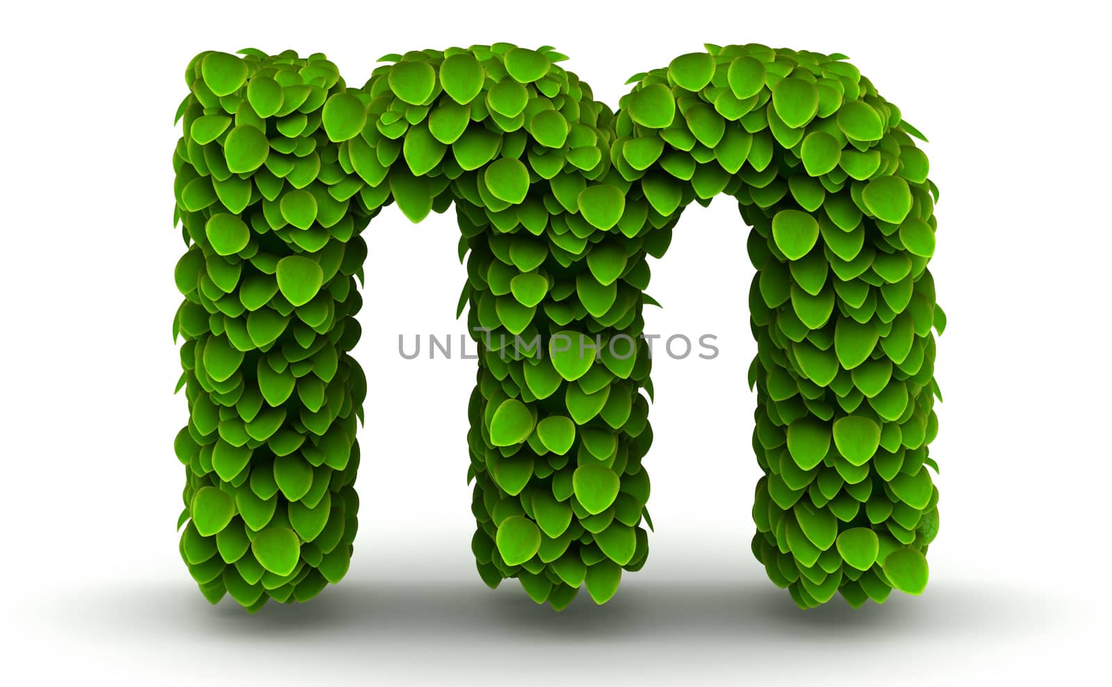 Leaves font letter m lowercase by iunewind