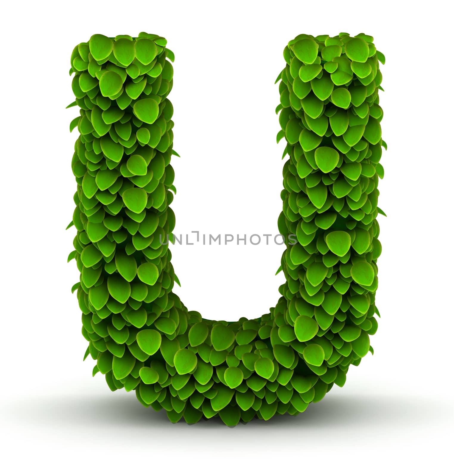 Leaves font letter U by iunewind