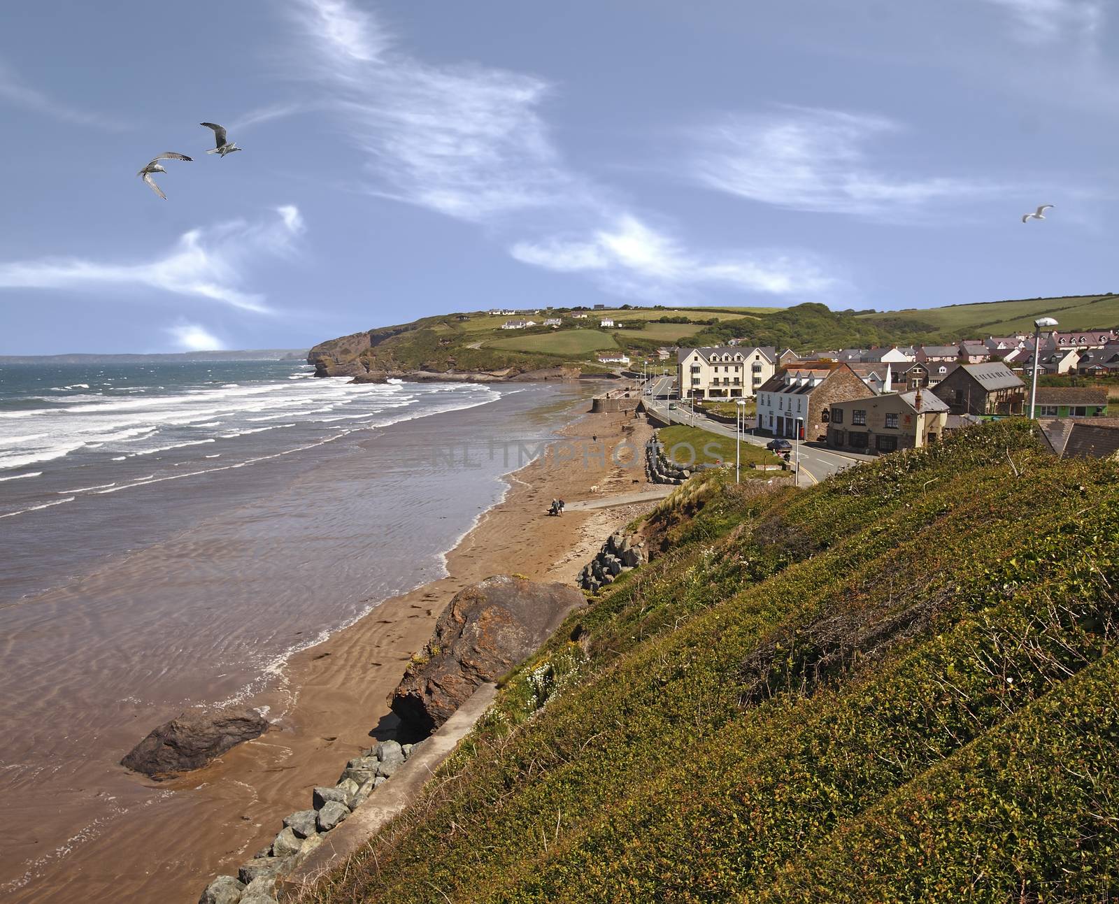 Broad Haven is a holiday resort in Pembrokeshire, Wales, UK. It has anexcellent beach.