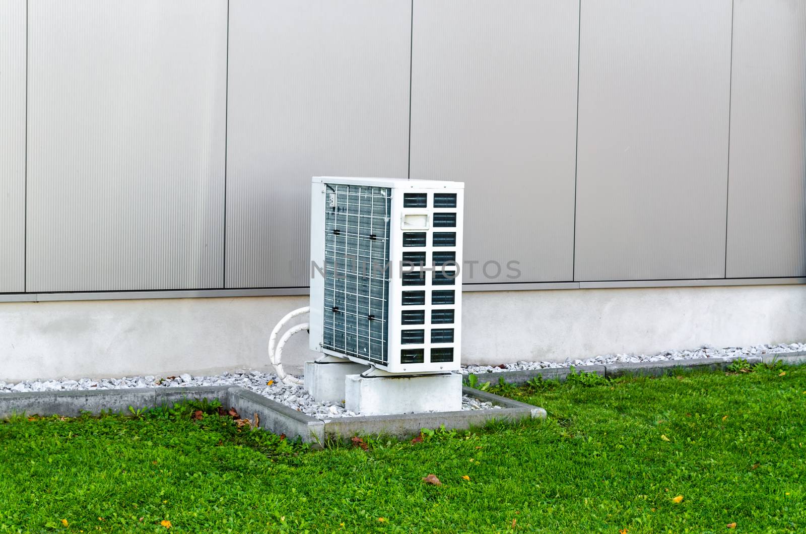 Air heat pump from an industrial building. The outdoor unit heat pump, air to air