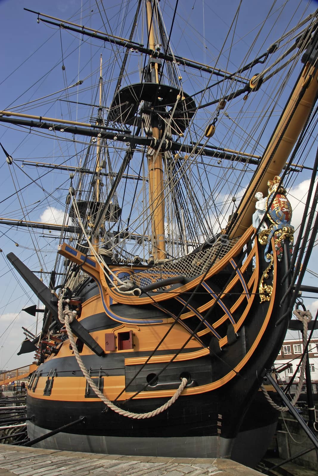 HMS Victory was Nelsons flagship at the battle of Trafalgar when the French were soundly defeated on 21st October 1805, but that was also the day of the Admirals death during the battle.
