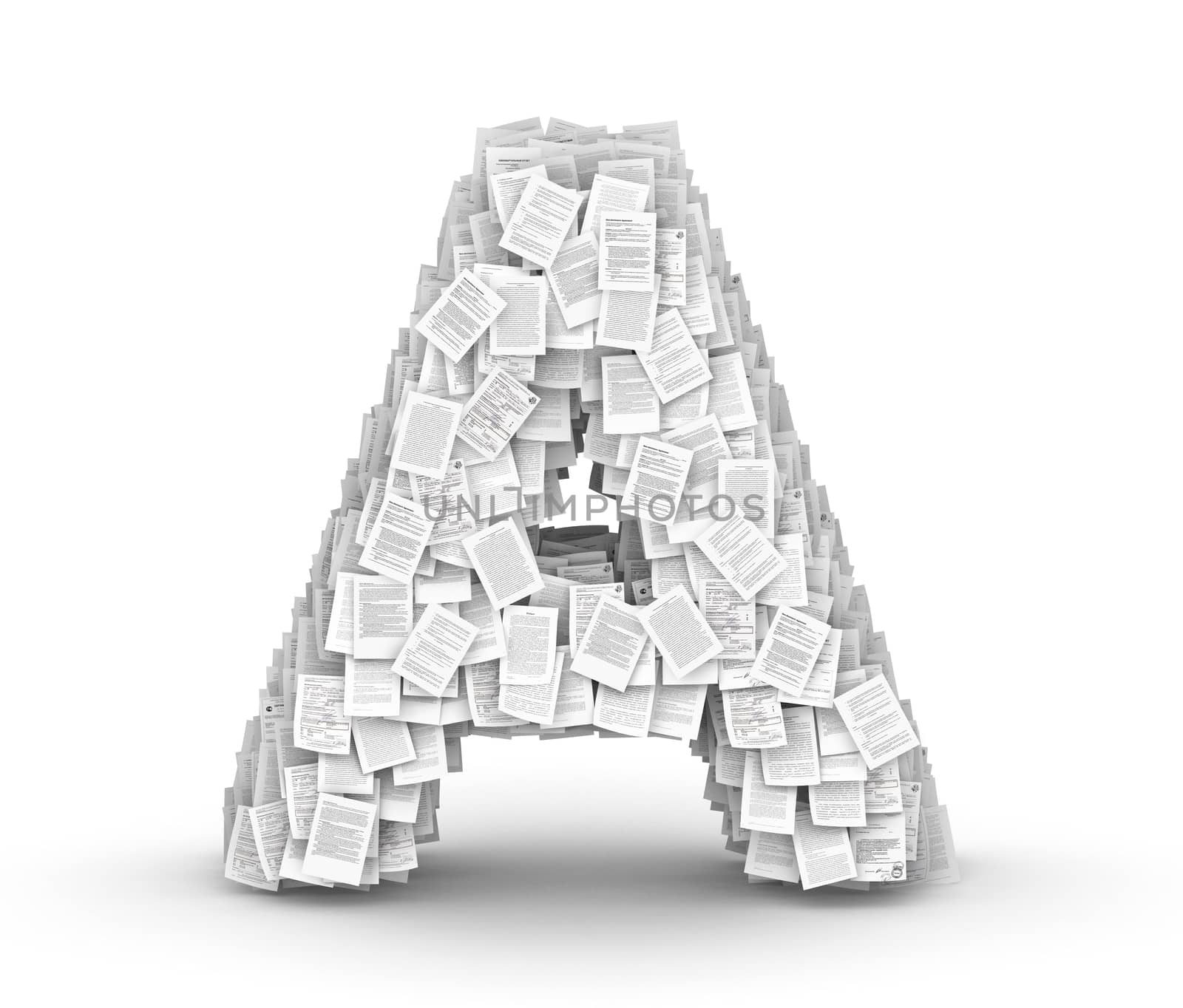 Letter A, from thousands of documents font