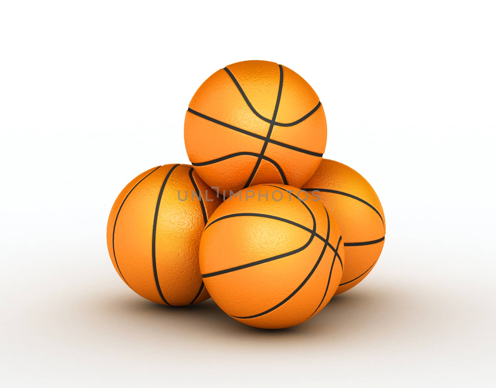 Stack of piled up basketball balls by iunewind