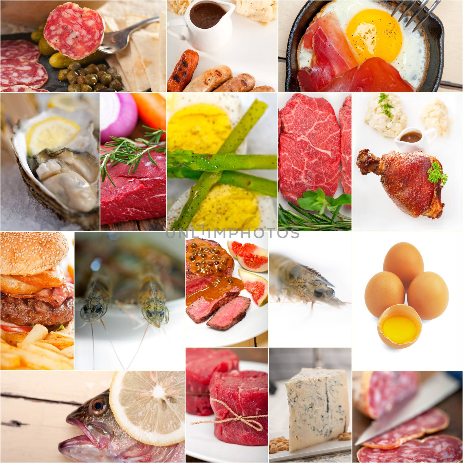 high protein food collection collage by keko64