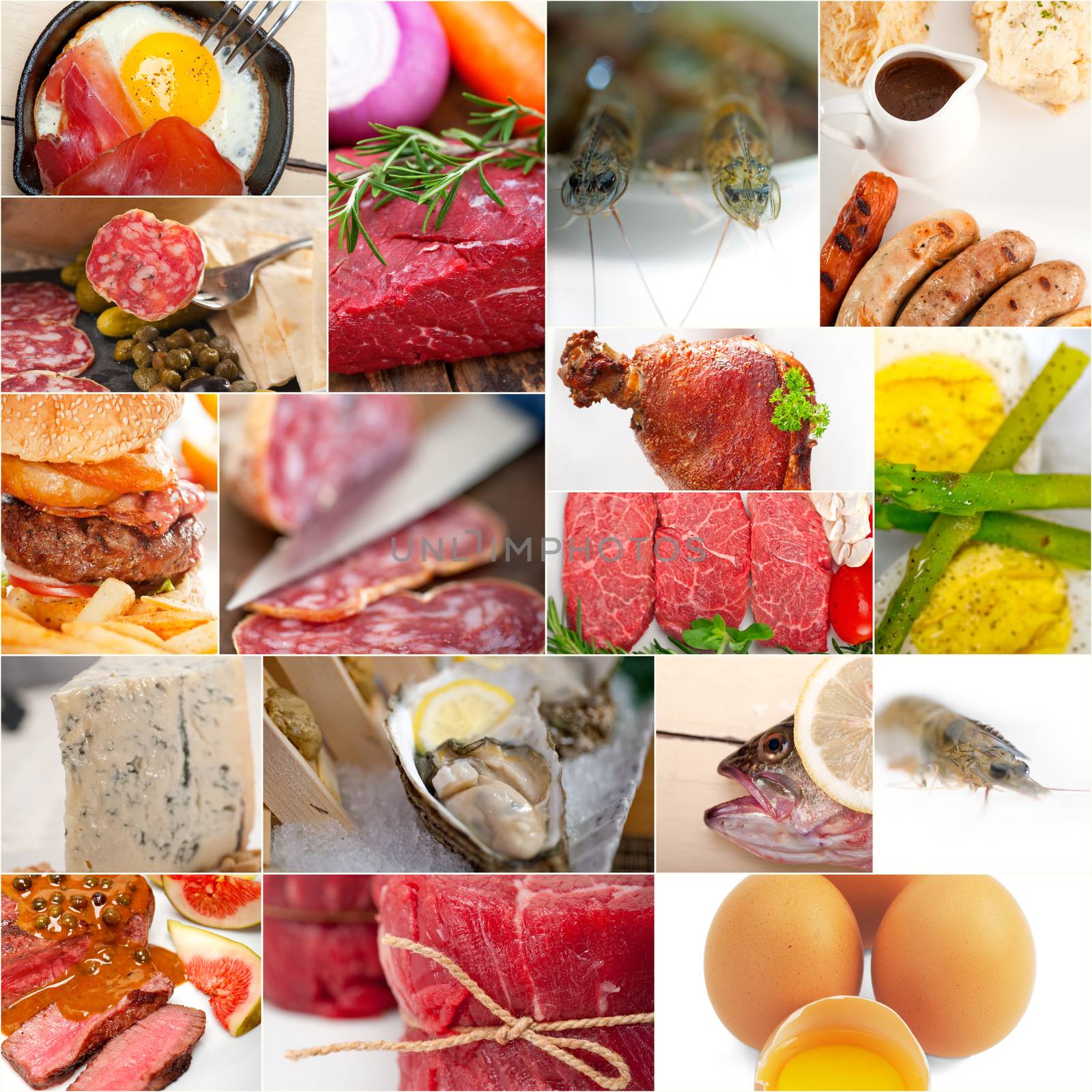 high protein food collection collage by keko64