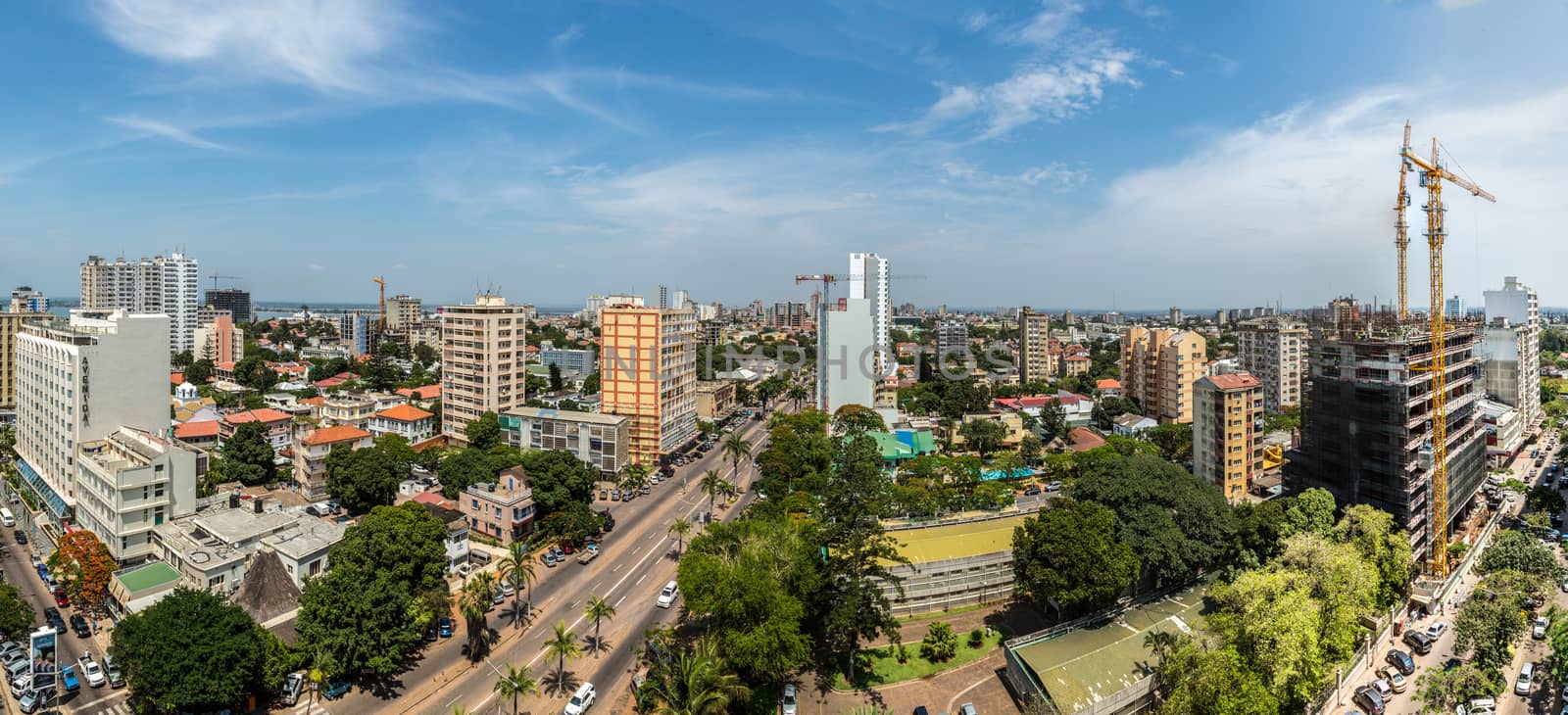 Aerial view of downtown Maputo by derejeb