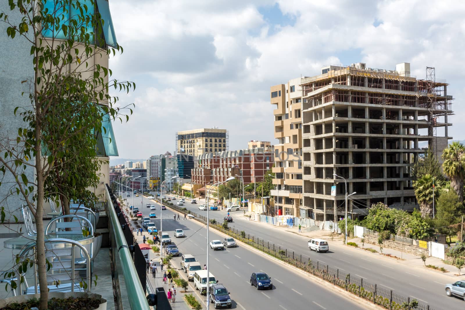 The neighborhoods of bole area of the capital city of Ethiopia, Addis Ababa