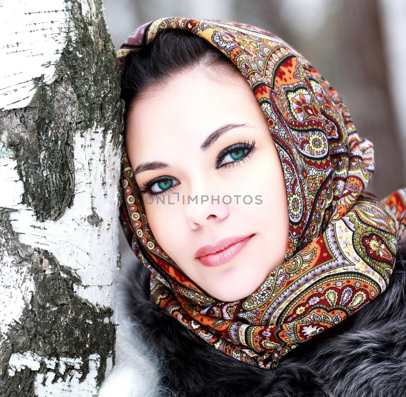Pretty girl in shawl