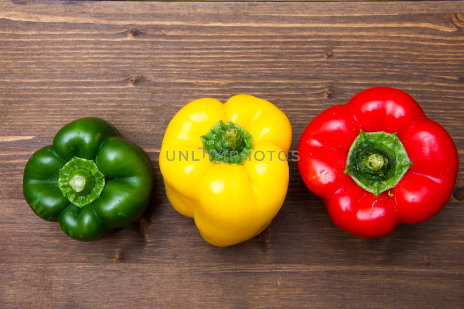 Peppers on wood top