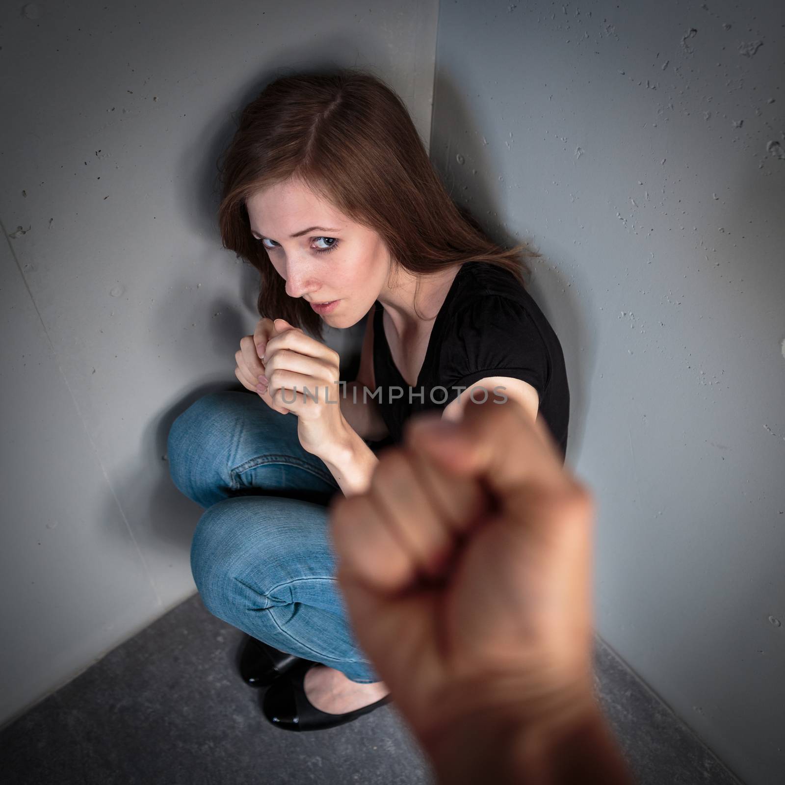 Woman in fear of domestic abuse/violence by viktor_cap