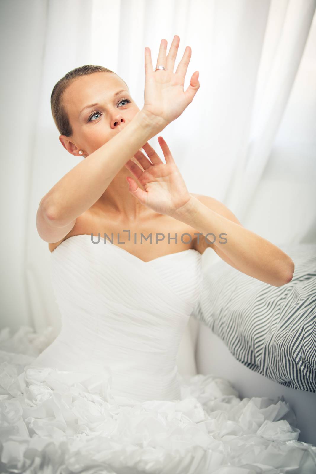 Beautiful bride getting ready for her wedding day