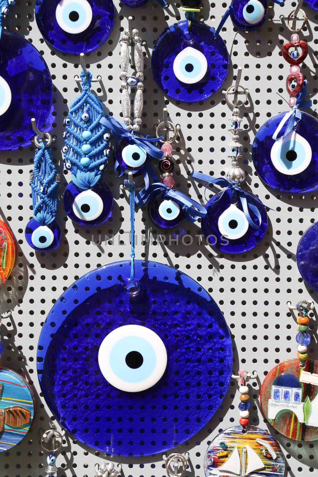 Blue Evil Eye souvenir sold in a Greek souvenir shop