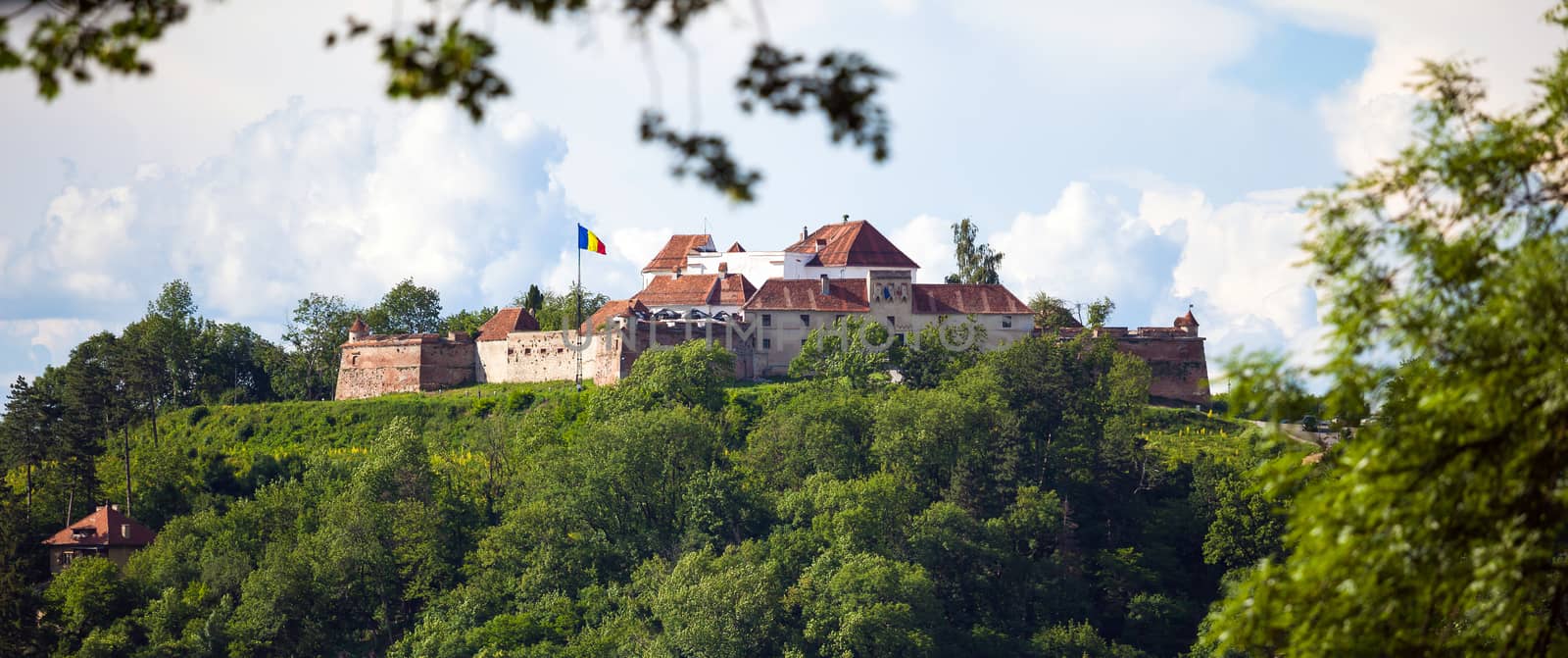 Brasov, Romania - November 7, 2012: Old fortress "Cetatuia" on a sunny summer day, Brasov, Romania