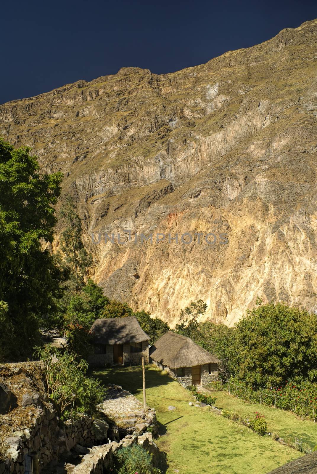 Small farmhouse near Canon del Colca, famous tourist destination in Peru