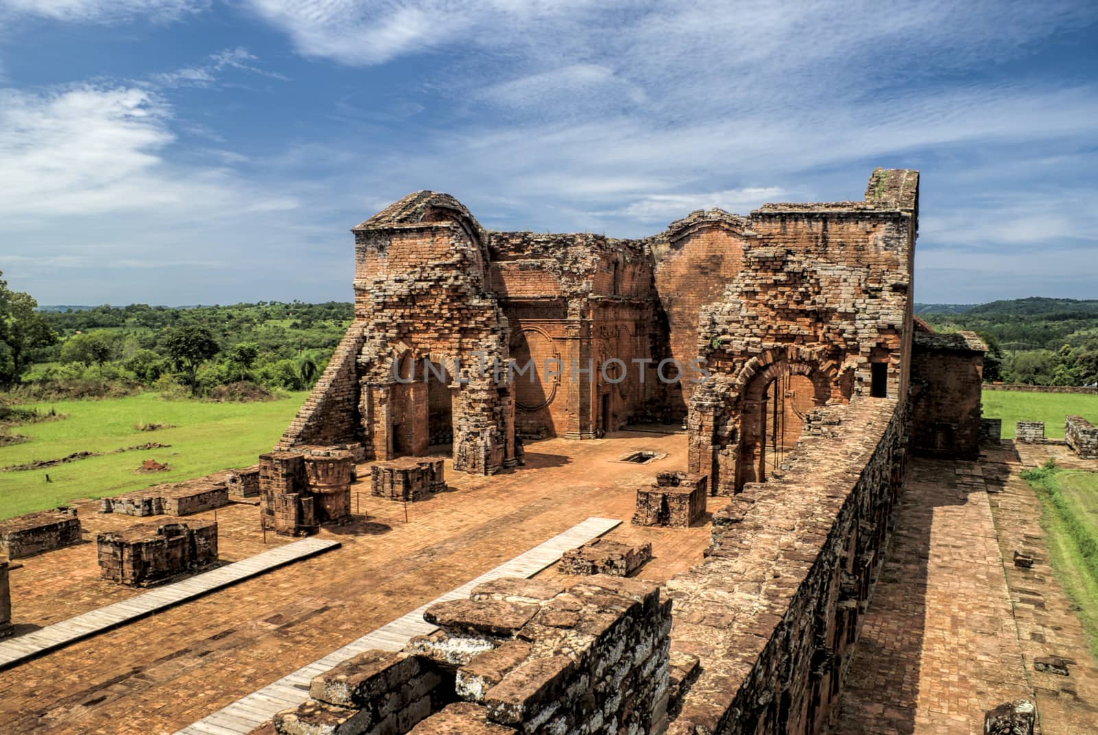 Historical site of Encarnacion and jesuit ruins in Paraguay, south America