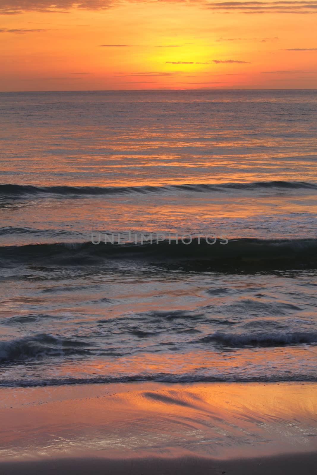Sunset on the beach with beautiful sky