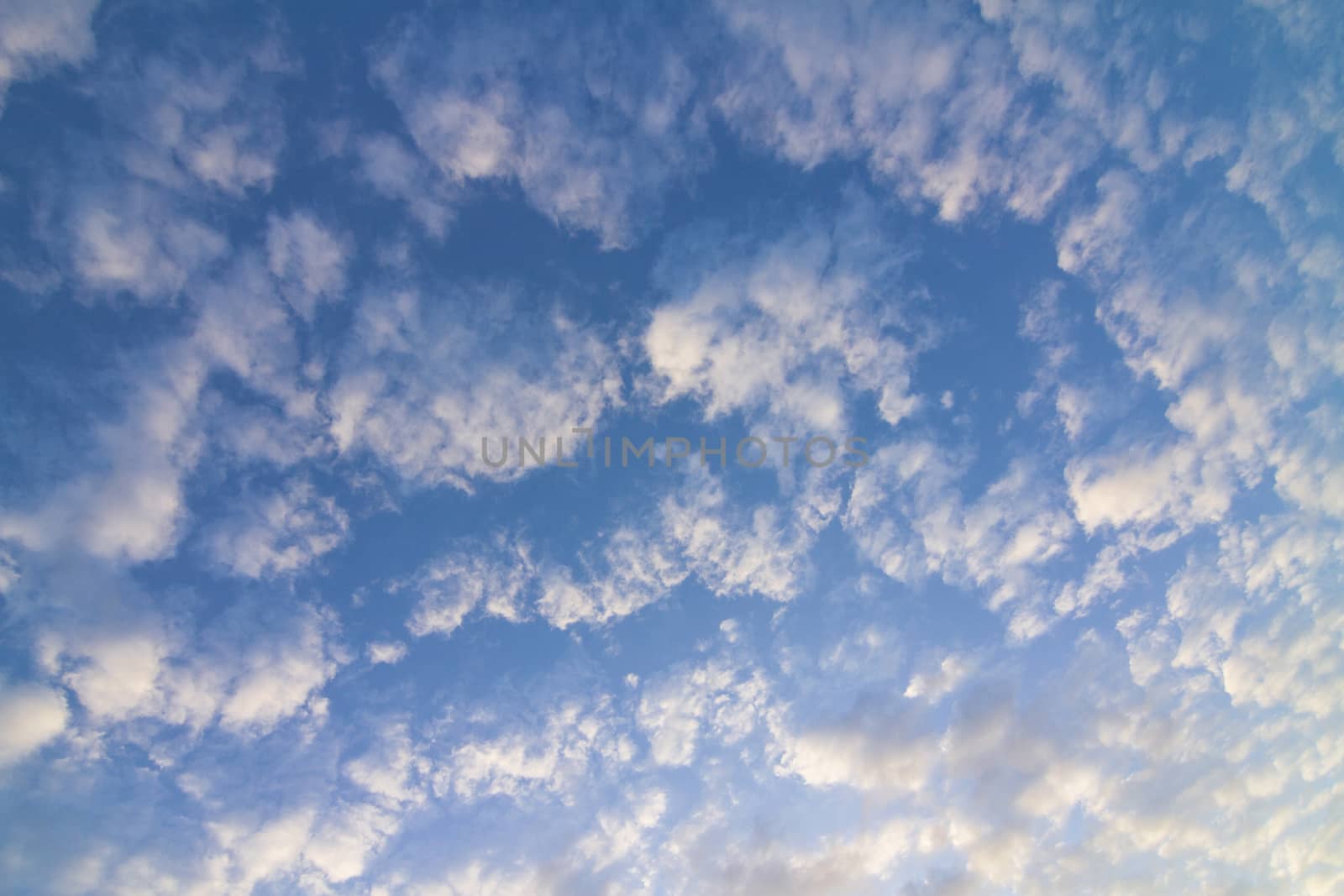 Clouds on evening sky colors.