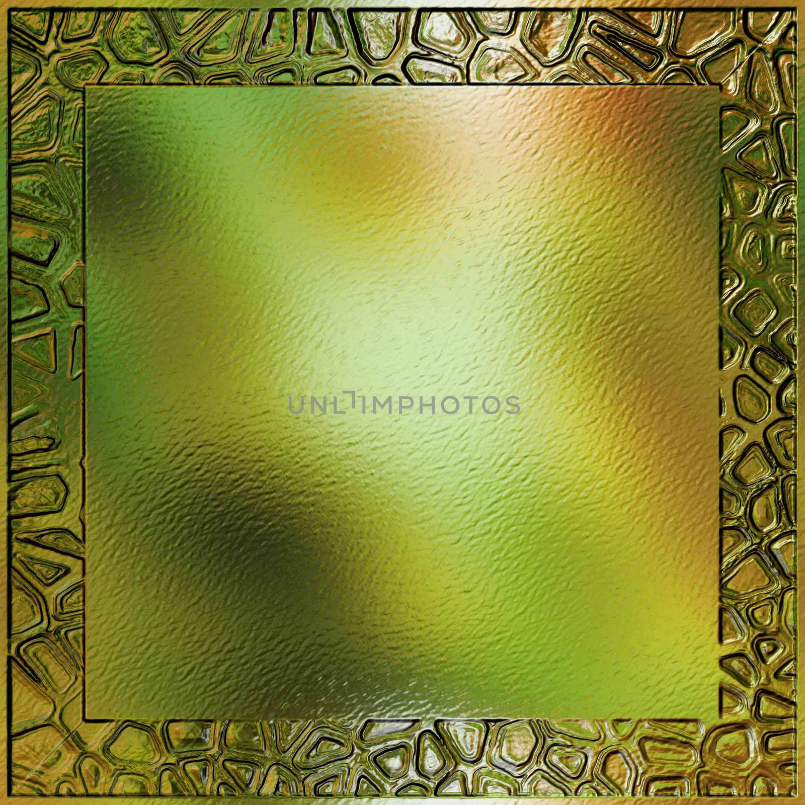 Translucent glass embossed rectangle yellow-green tone