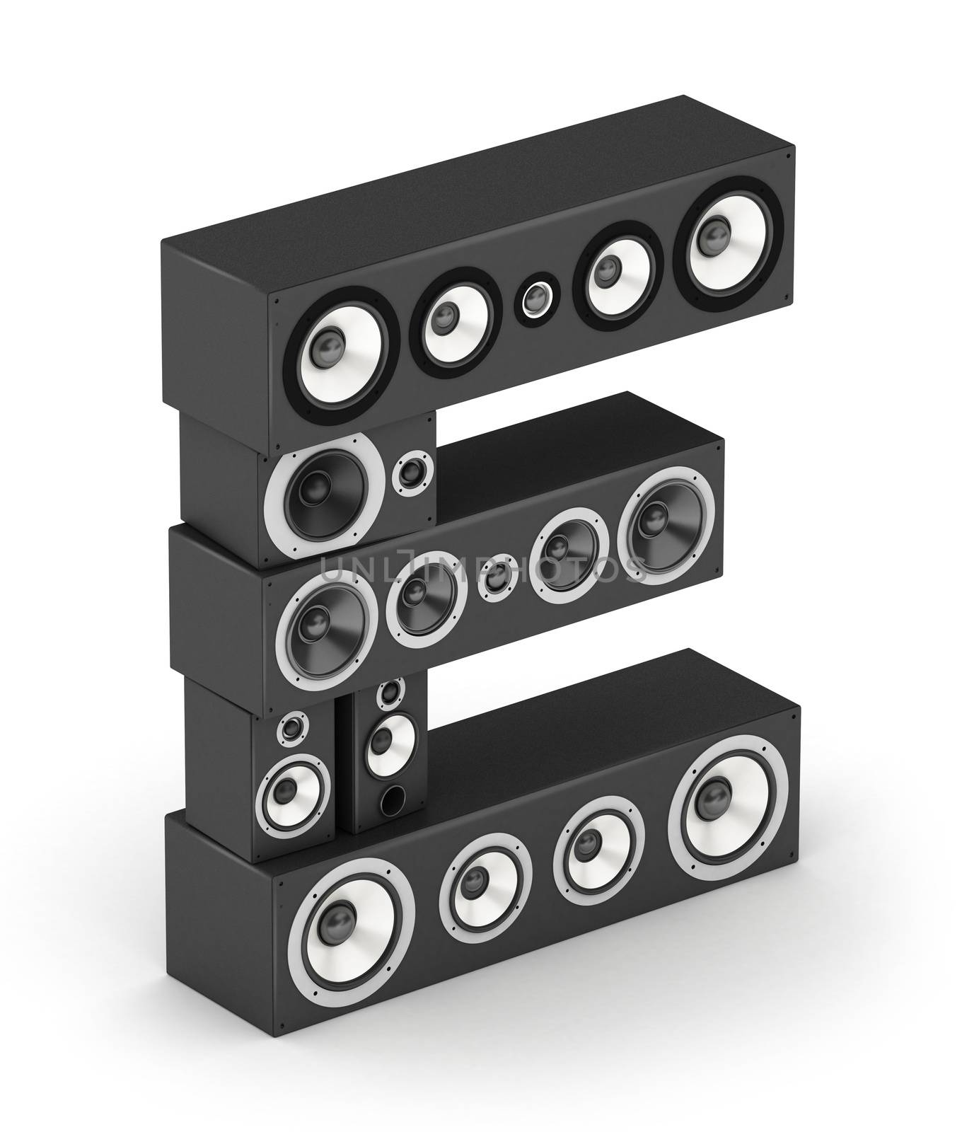 Letter E from speaker in isometry by iunewind