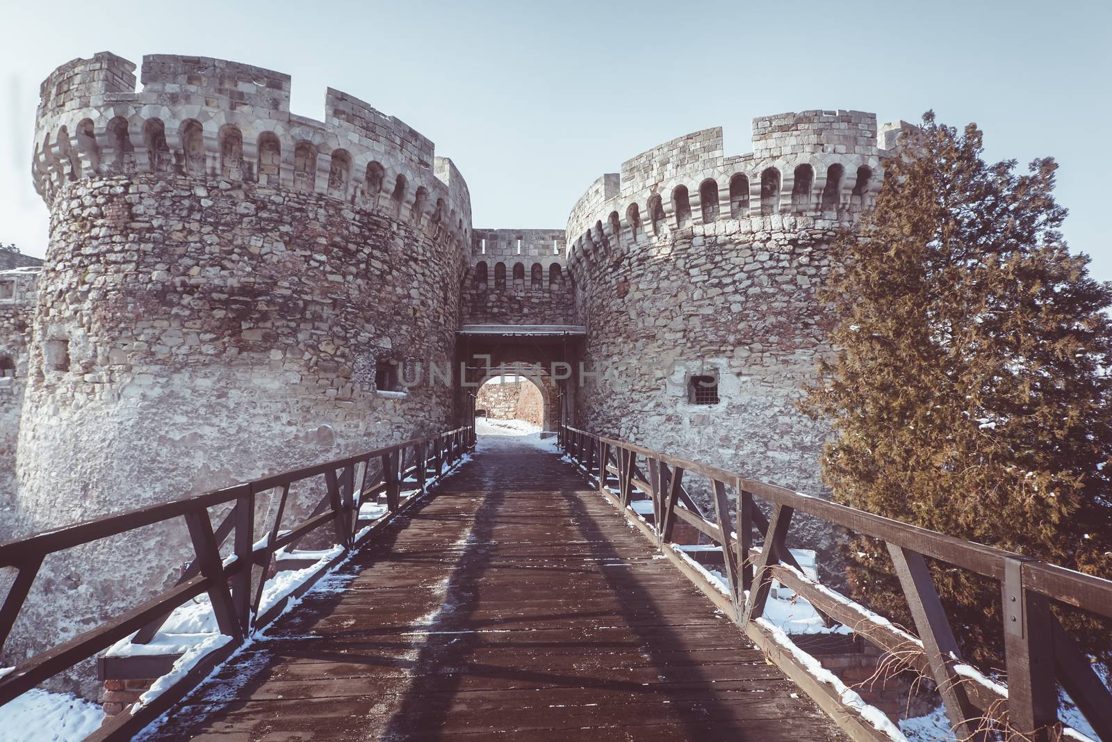 Entrance Gate in Kalemegdan Fortress, Belgrade, Serbia. Zindan gate